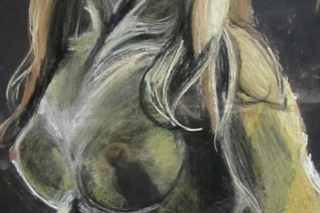 She Wolf on gray background.